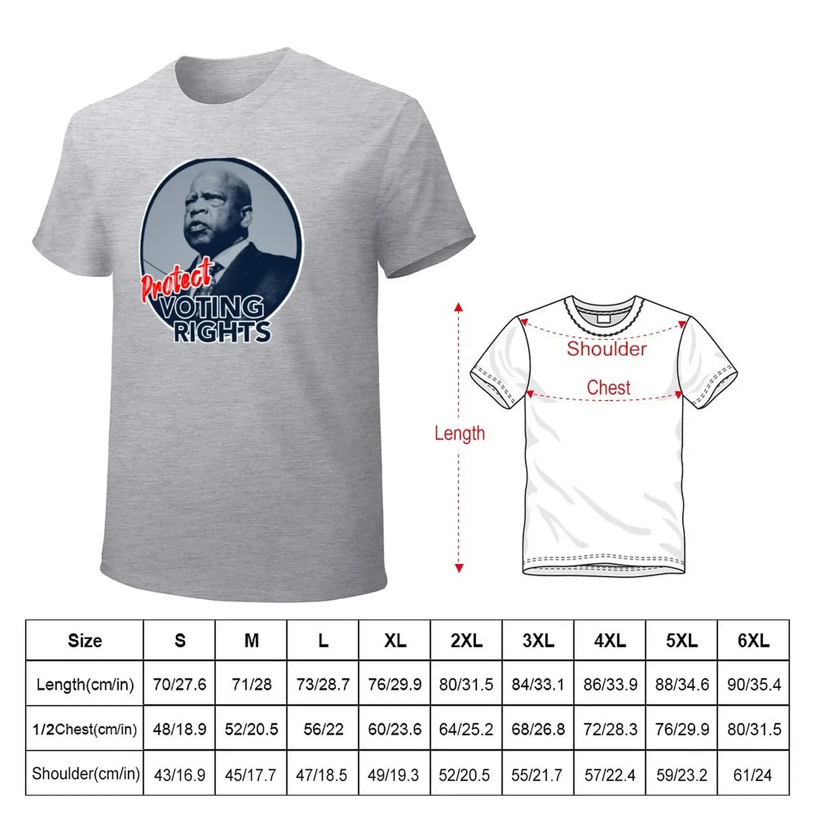 John Lewis - Protect Voting Rights (grays) T-Shirt sublime customs design your own mens t shirts pack