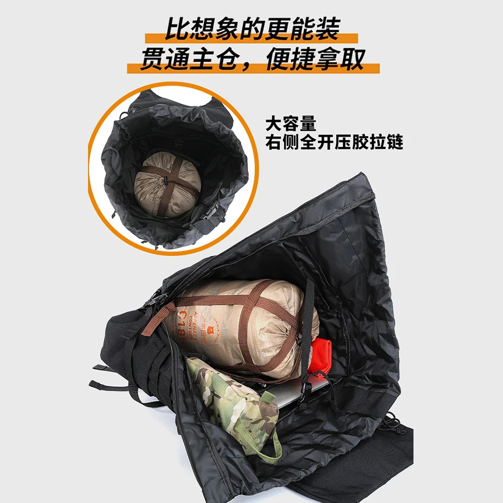 Tactical 35L Large Capacity Travel Bag Pouch Outdoor Multifunctional Wear-Resistant Backpack for Hiking Mountaineering Camping