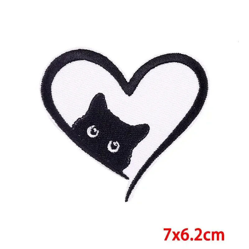 Embroidered Patch Iron On Patches for Clothing Pocket Cat Clothes Stickers Fabric Sewing Thermal Adhesive Applique Fusible