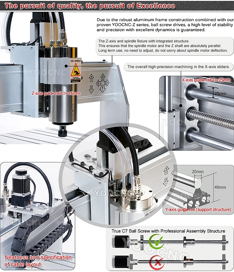 4 Axis Wood Working Milling Machines 8060Z 2200W 1500W Water Cooling Spindle Metal Engraver Engraving Cutting Drilling Machine