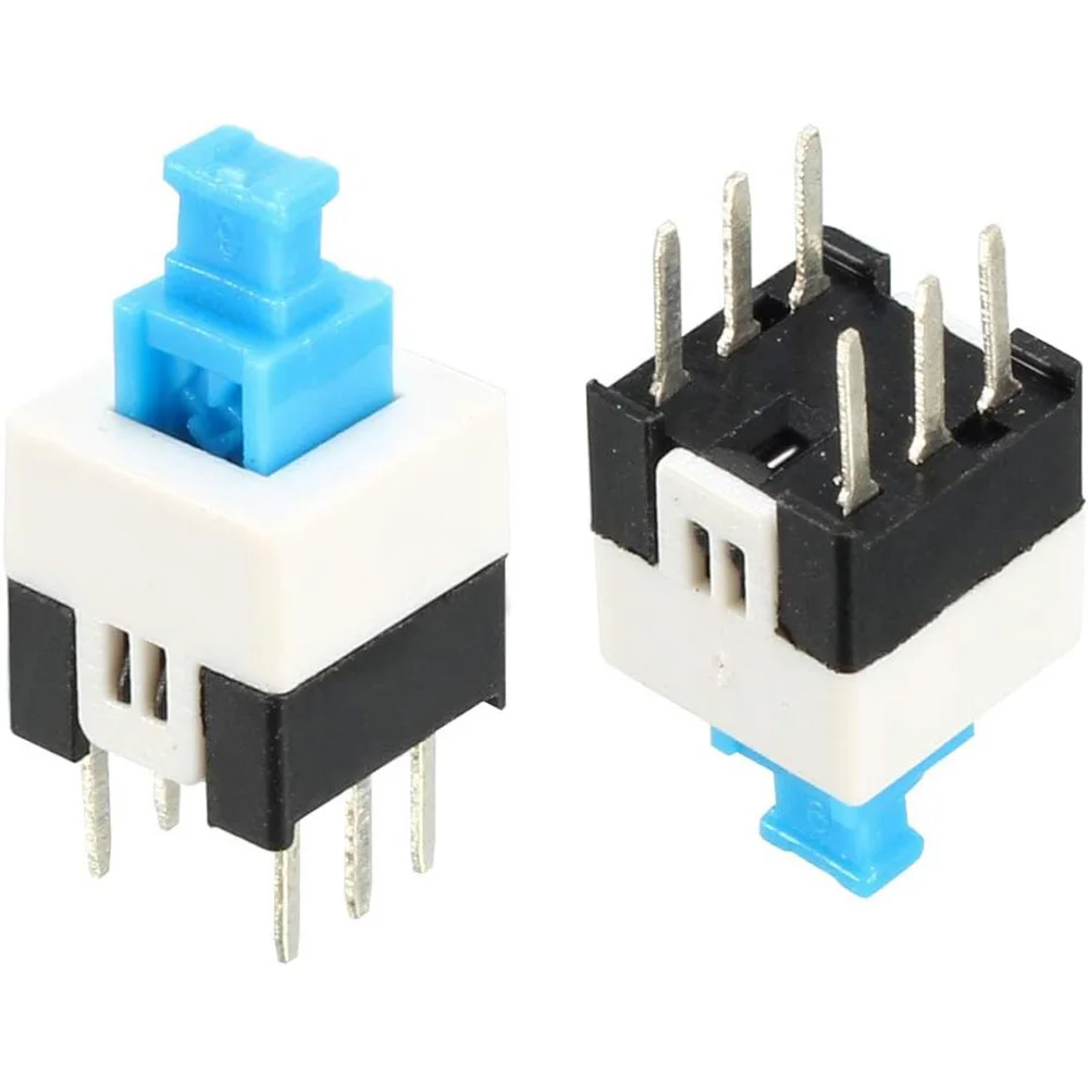 CXCICN Latching Switch Self Lock 6-pin Button switch  7mm x 7mm