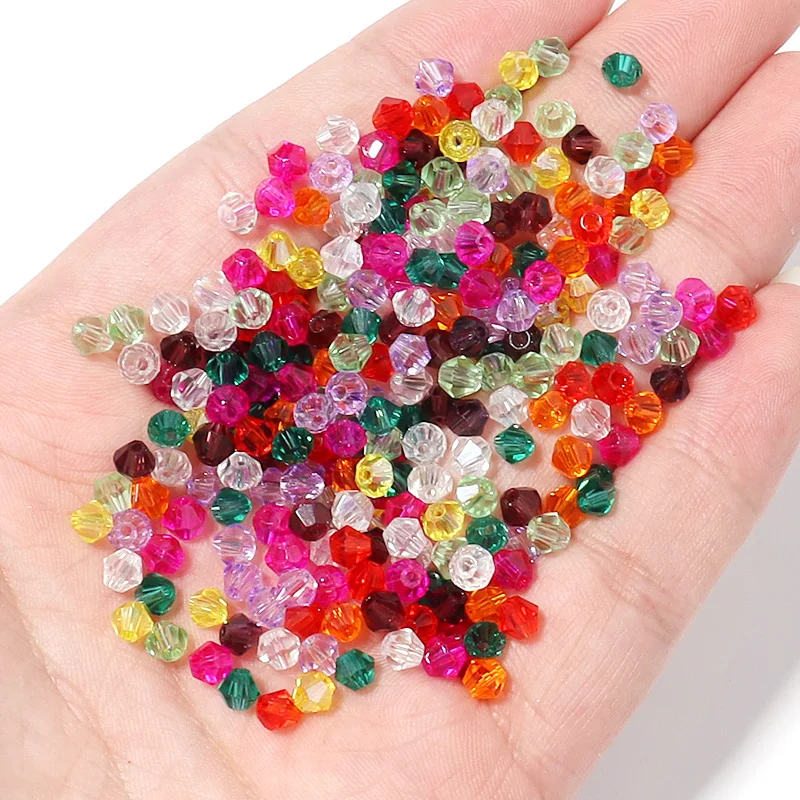 1 scatola 4mm di vetro sfaccettato Kit di perline Rondelle di cristallo 15/24 colori per fare ciondoli gioielli braccialetto fai da te orecchini accessori