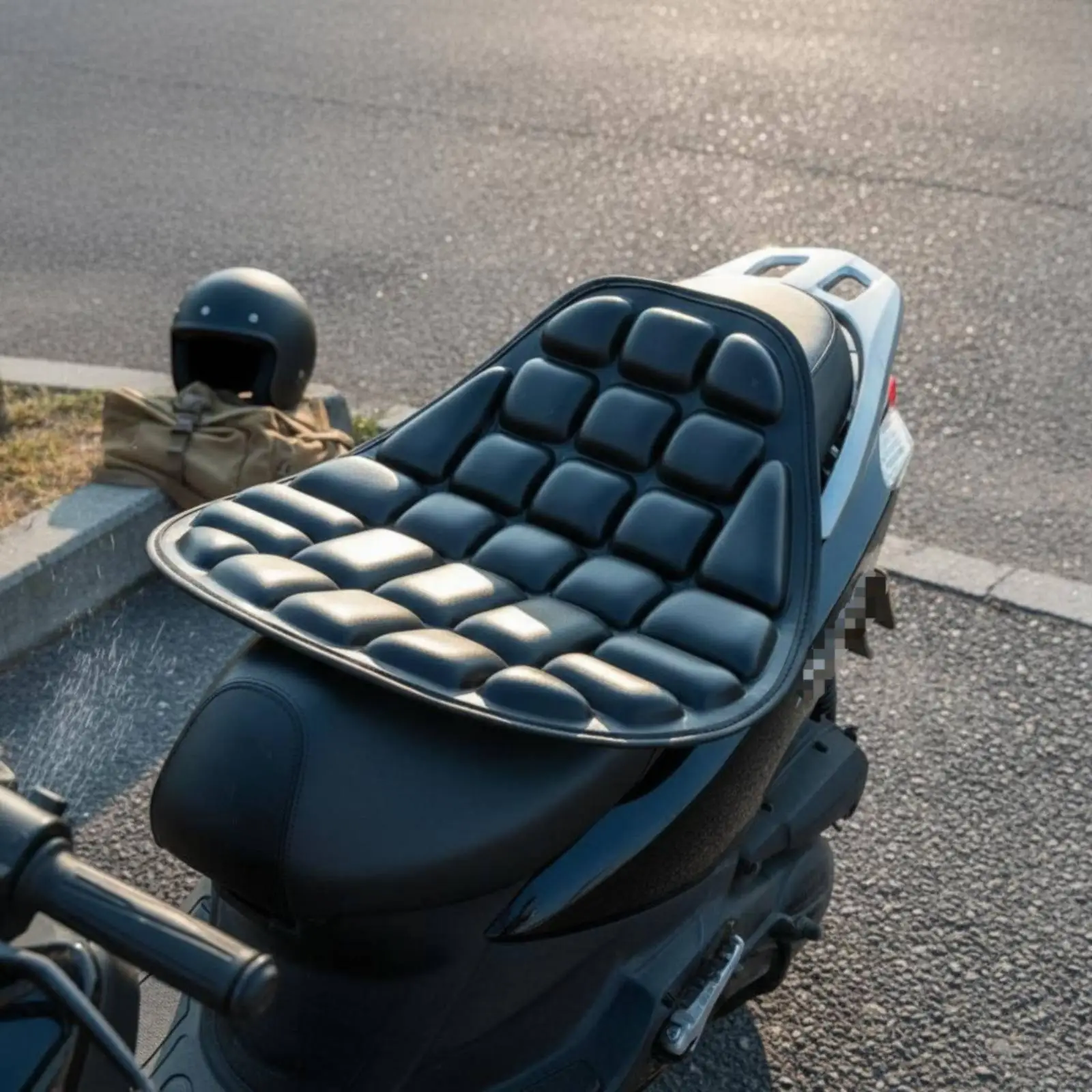 Motorcycle Seat Cover EVA Padded Cushion Breathable Cooling Shock Absorbing Comfortable Saddle Pad for Long Ride Scooter