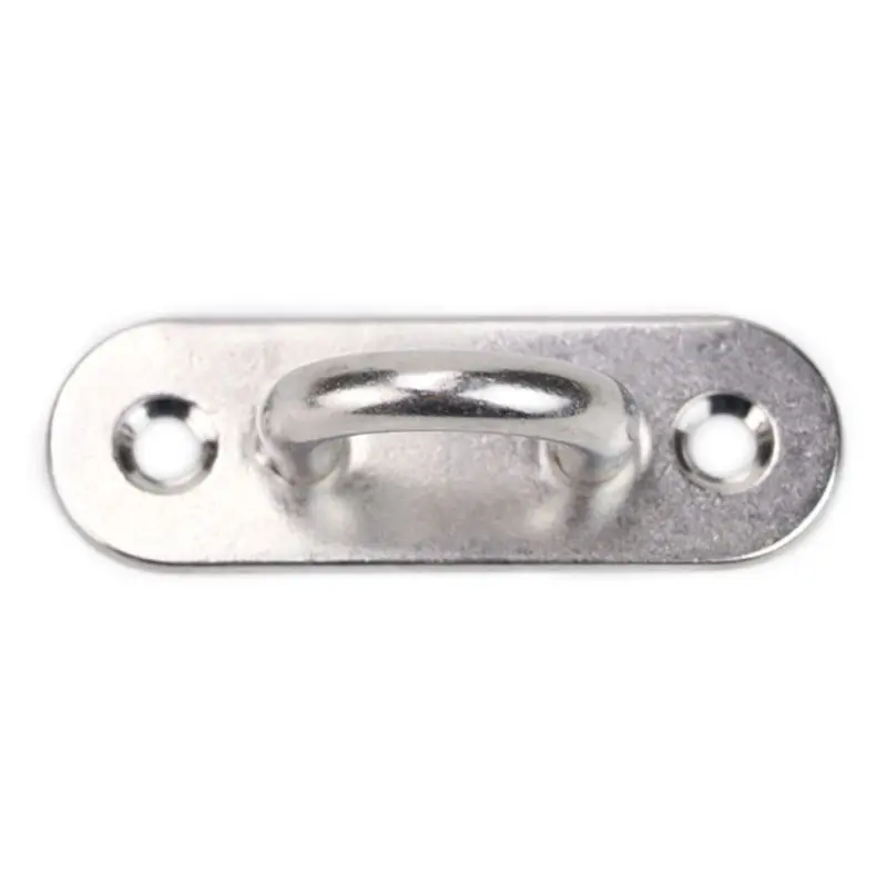 6Pcs Anti-rust Stainless Steel Fixing Buckle Hook 5mm Metal Eye Plate Oblong Pad