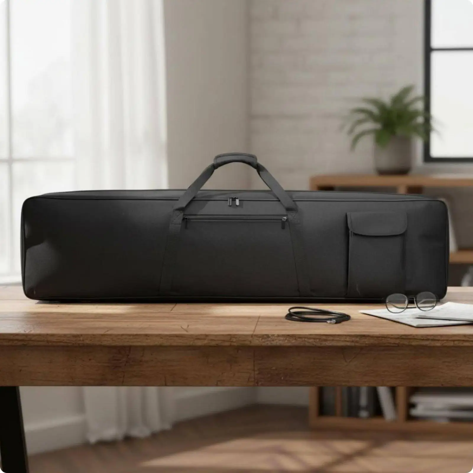 Padded Digital Piano Bag Thickened Padding 88-Key Keyboard Case External Pockets Electronic Piano Carrying Case for Artists,