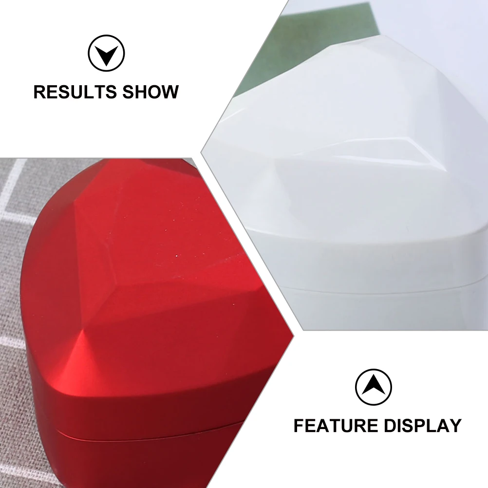 

2pcs Heart Shape Boxes Durable Jewelry Case Romantic Ring For Women Wedding Proposal Valentine'S Day Gift Organizer Earring Box