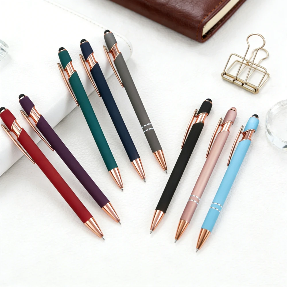 

5-10Pcs 2 in 1 Stylus Ballpoint Pen, Metal Tip for Smartphone Tablet, 1.0mm Black Ink Pen with Stylus Tip, Dual Function