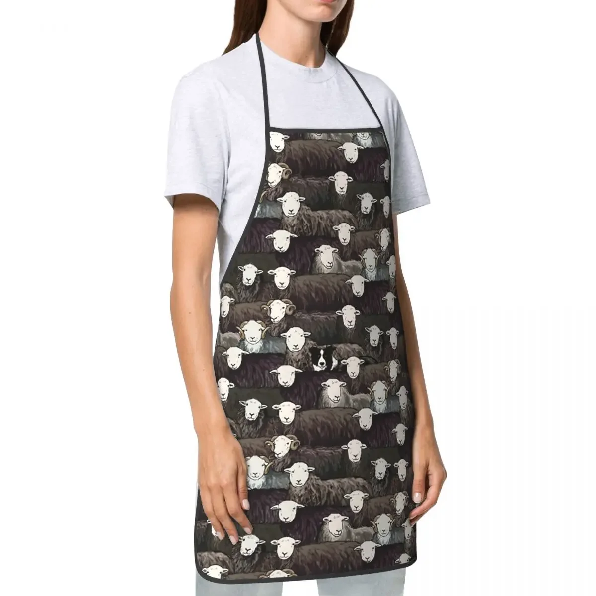 Border Collie In The Sheeps delantal Unisex, babero, oveja, cocina, Tablier, Chef, hornear