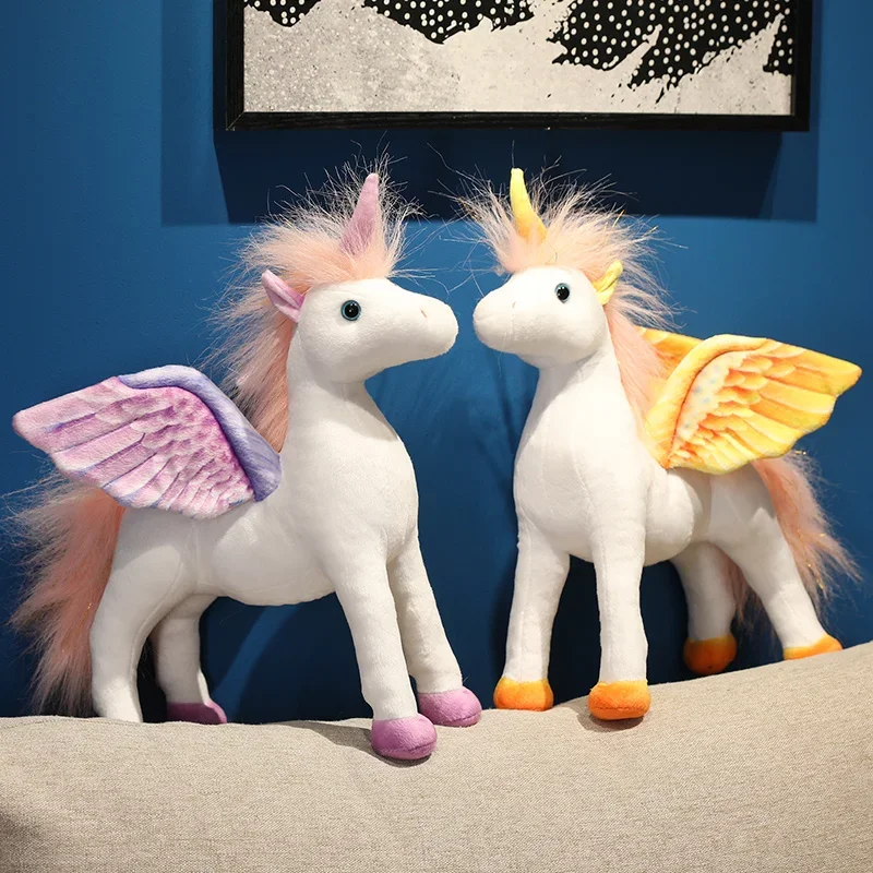 

26 см мультяшные стоячие крылья красочная летающая лошадь милая мечта единорог мягкий домашний декор орнамент подарки на день рождения
