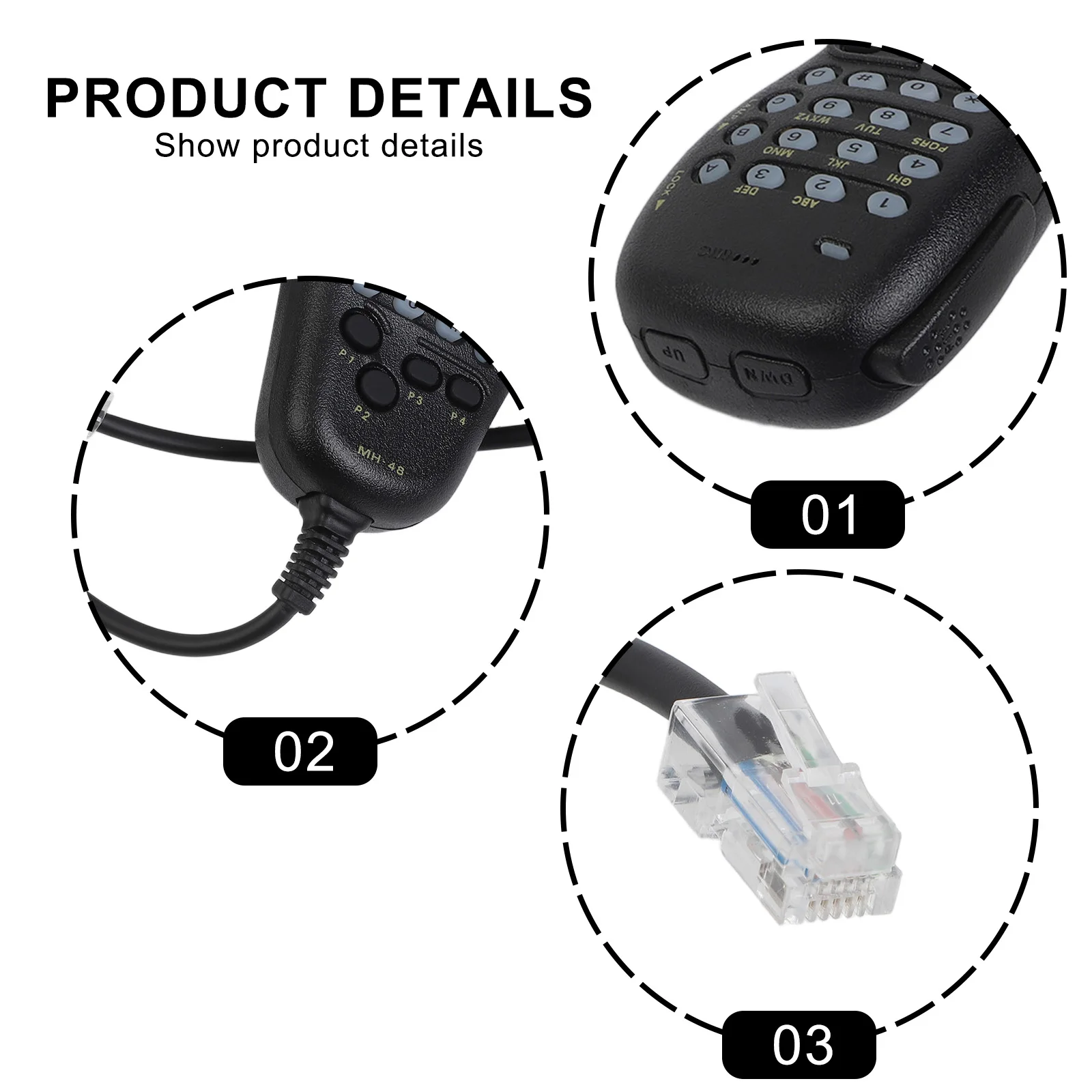 

Микрофон MH48 MH48A6J 6-контактный для радиостанций Yaesu FT 8900R FT 7900R FTM100DR с LED-подсветкой и шумоподавлением