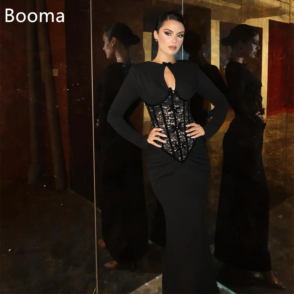

Booma Mermaid V-Neck Sexy Lace Long Sleeve Prom Dresses Formal Gowns for Women Simple Evening Dress Customized 2025