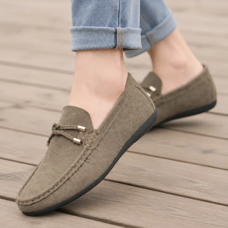 Fashion Suede Men Casual Shoes Male Lazy Shoes Breathable Comfort Slip-on Mens Driving Shoes Luxury Brand Loafers Moccasins
