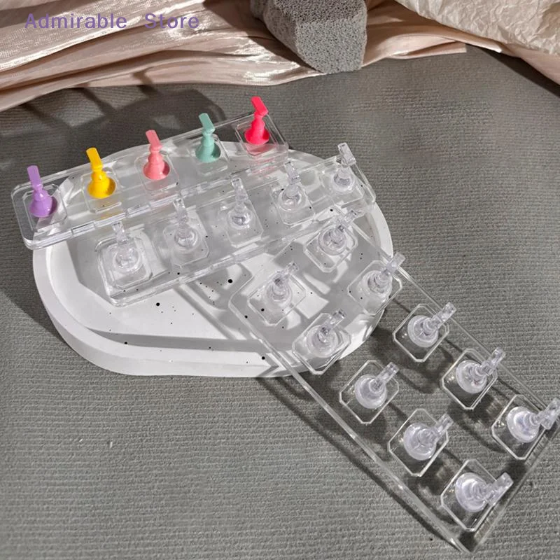 [W]Non Magnetic Nail Art Practice Stand Acrylic Material Multiple Base Shapes Portable for DIY Manicure Design Nail Technicians
