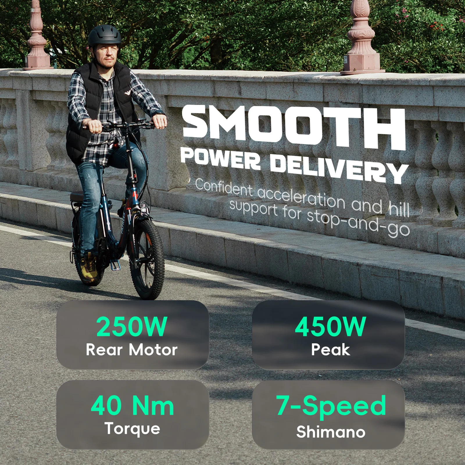 Fafrees F20 Pro E-bike mit 36V 20Ah Abnehmbarer Akku, 20x3,0 Zoll Faltbares Elektrofahrrad, 7-Gang, 25km/h und 75-100km Reichweite – Detail 4