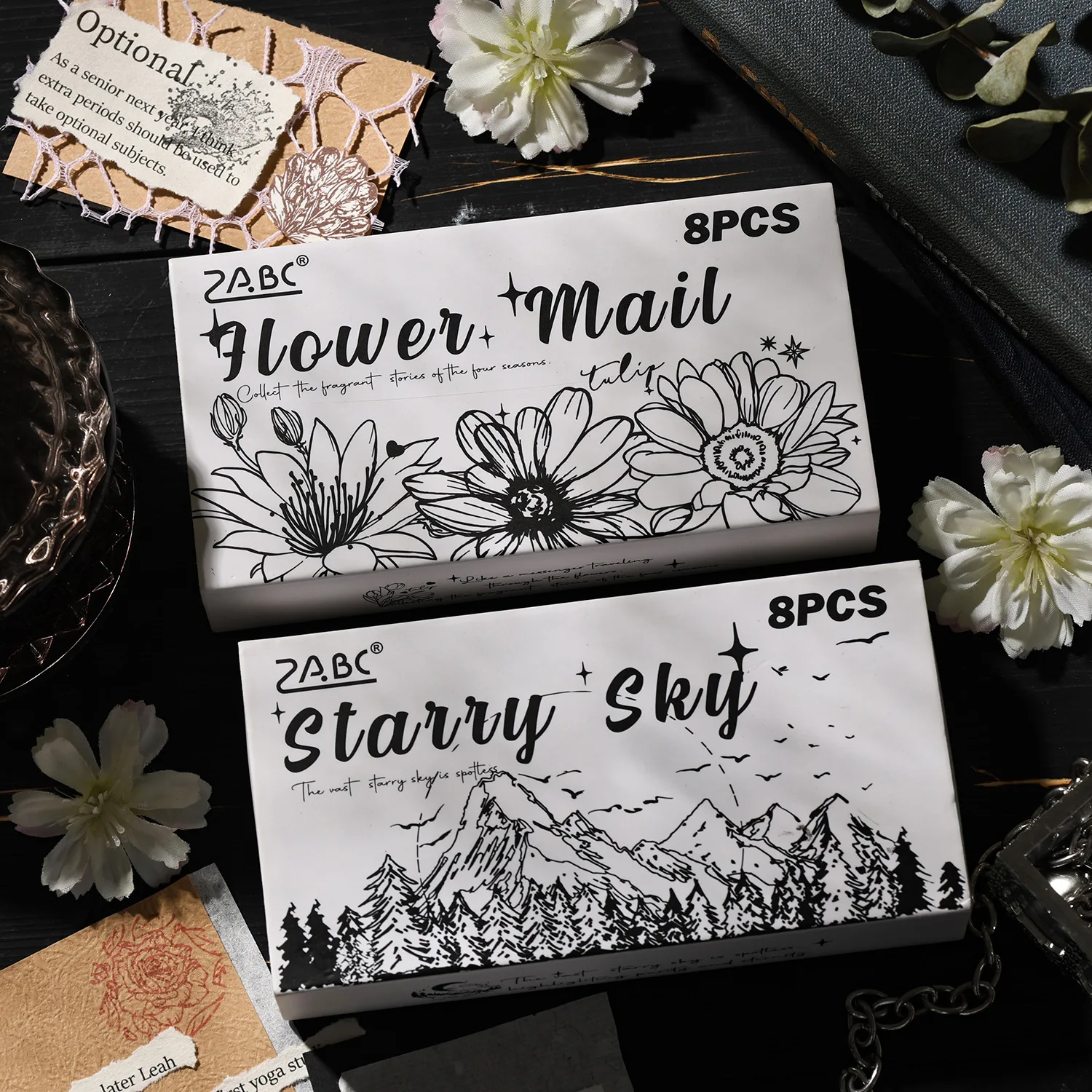 8pcs/1set Vintage Wooden Stamp DIY Starry Dust Whispers Stamps Set for Journaling Crafts Card Making Painting Teaching