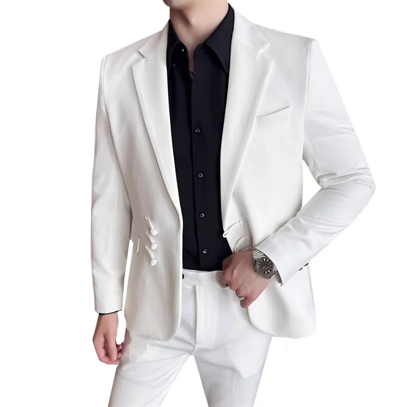 

Unique Design Men's Business Social Wedding Banquet Suits Slim Fit Clothing Fashion Male Prom Party Dress Blazers and Pants
