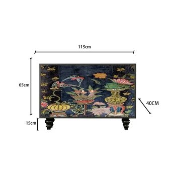 French medieval Chinese vase corner cabinet living room solid wood storage triangular cabinet entrance decorative cabinet