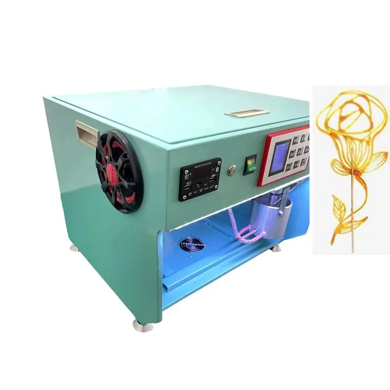 Sugar drawing machine, fully automatic music making machine for sugar figurines, intelligent small cotton candy machine