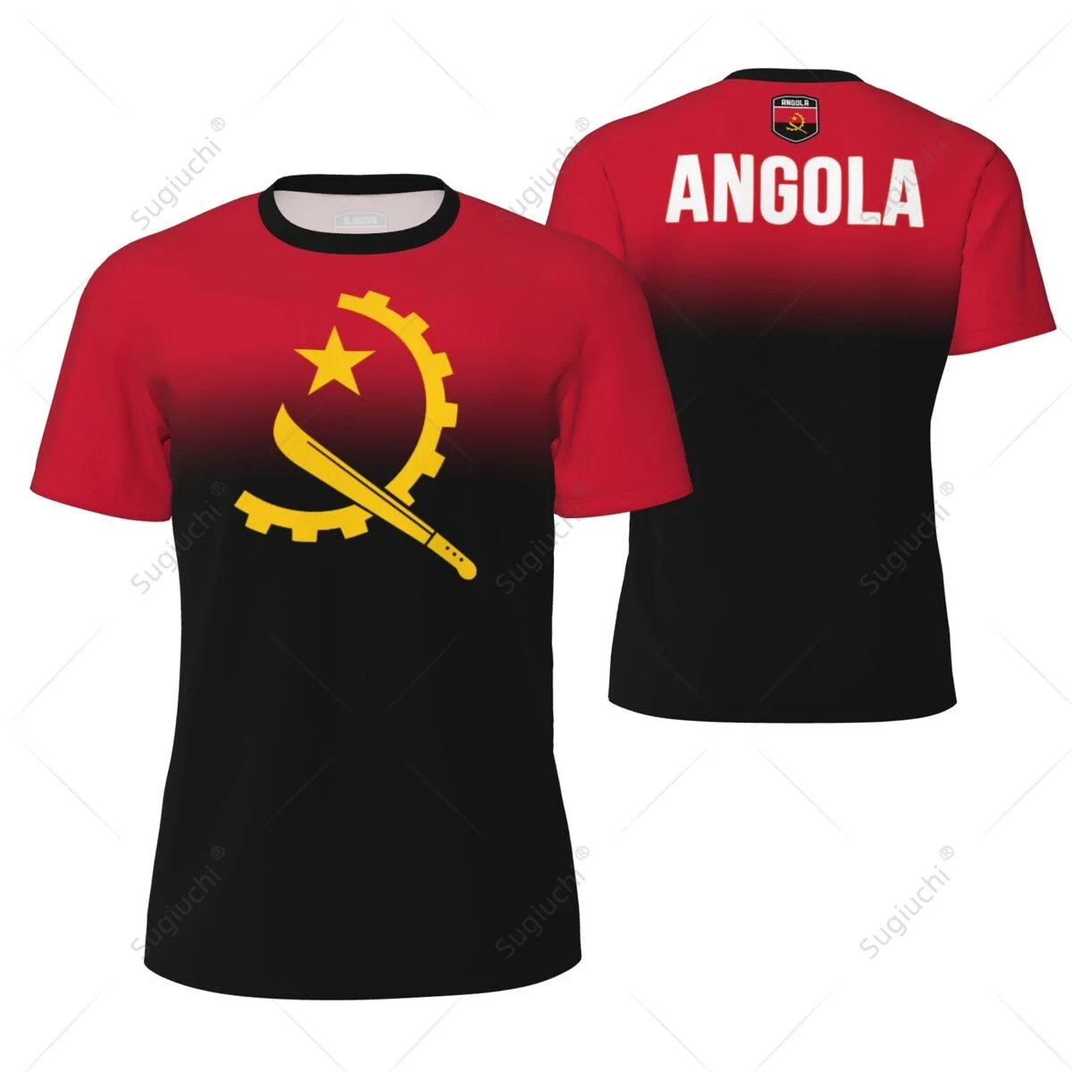 Sports Mesh T-shirt Angola Flag For Running Bike Soccer Tennis Football Fitness Tees 3D Printed Custom