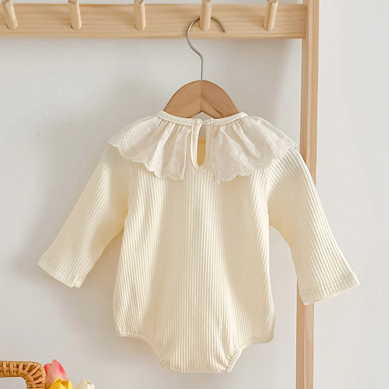 Spring Baby Girl Romper Newborn Kids Baby Girls Lace Ruffled Clothing Rompers Infant Baby Girls Long Sleeved Rompers Clothes