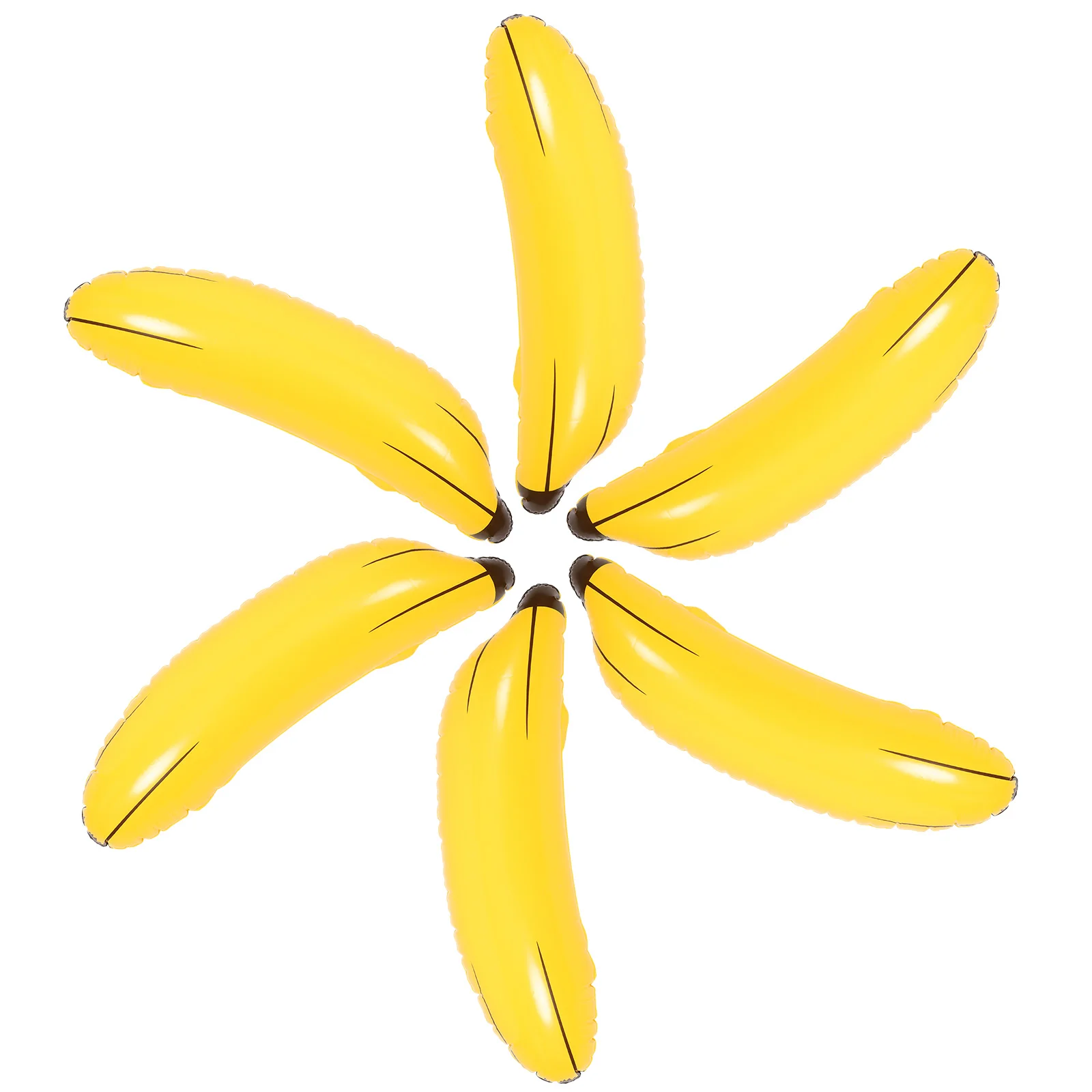 6 Pcs Bananas Inflatable Props Float Toy PVC Toys Ring Plastic Yellow Creative Model Child