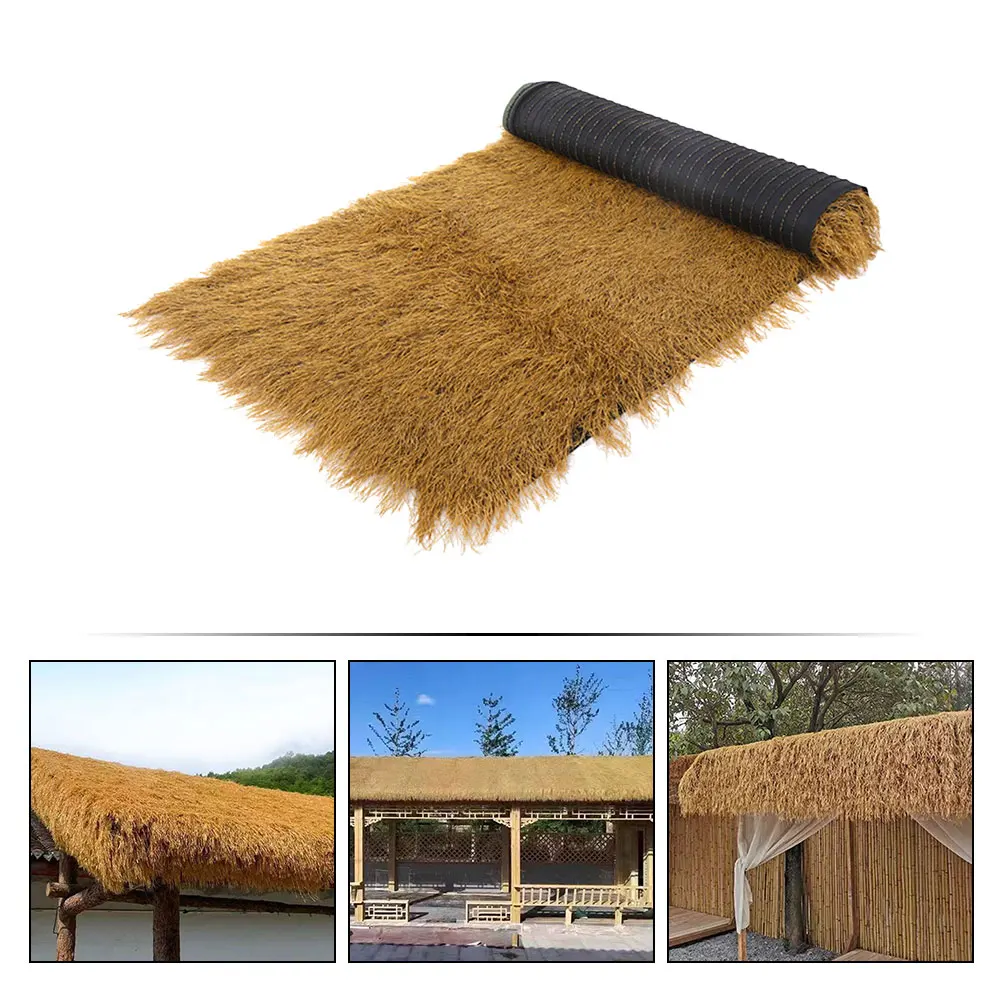 

Simulated Thatched Roof Decoration Artificial Garden Roofing Fake Straw Grass Patio Balcony Landscaping Decor Lifelike Mat