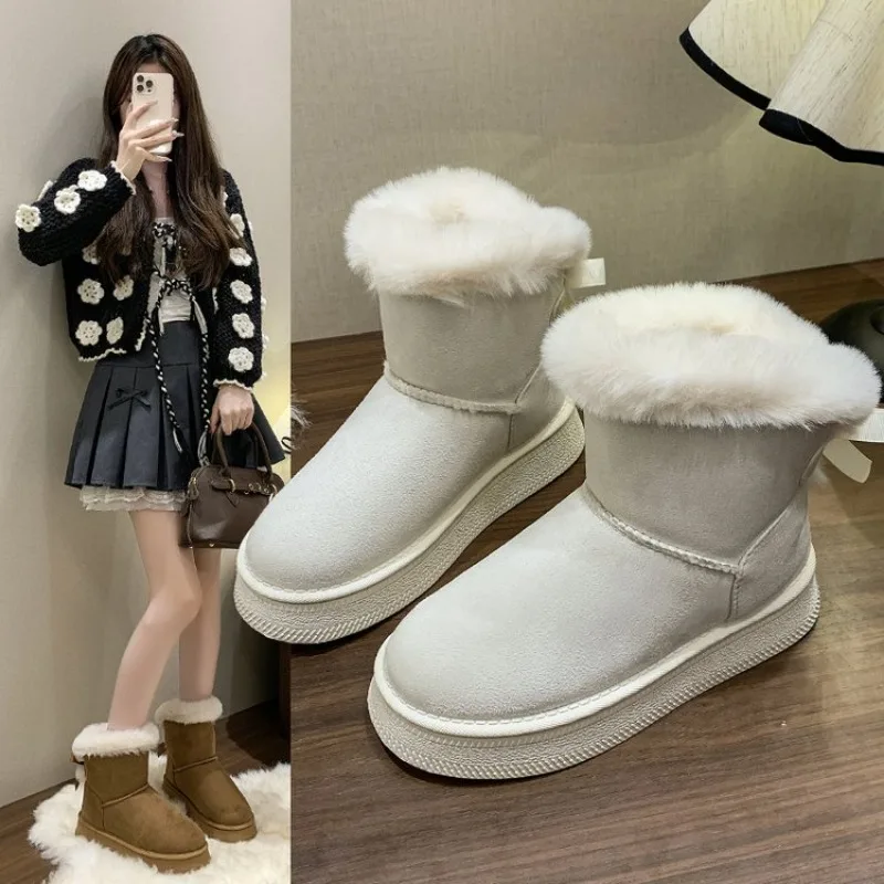 

Women's Snow Boots 2026 Winter New Fashion Plush Platform Shoes Outdoor Warm Boots Women Shoes Bota Camurca Cano Longo