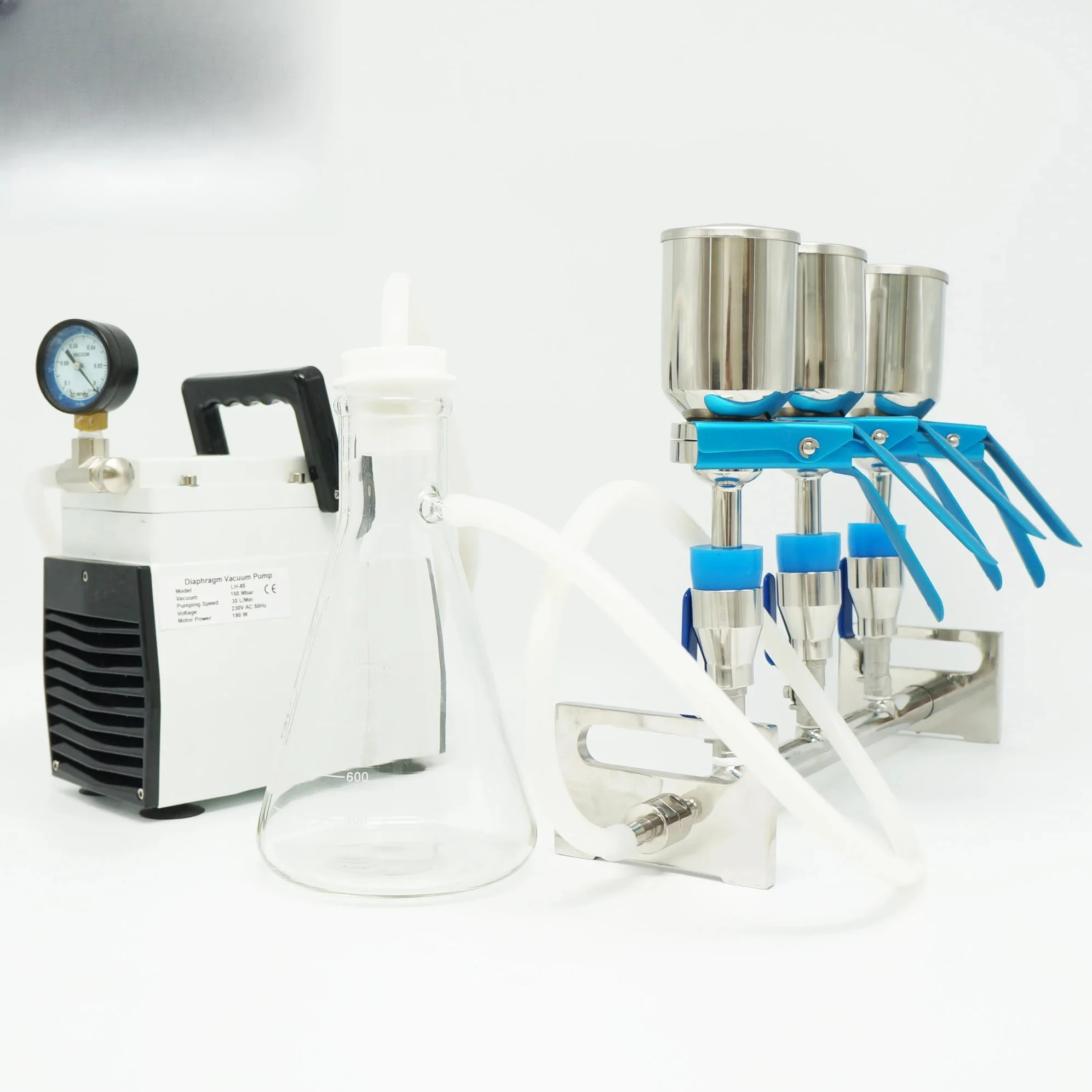 3 Branch Stainless Steel Vacuum Funnel Manifolds for Laboratory Vacuum Filtration Equipment