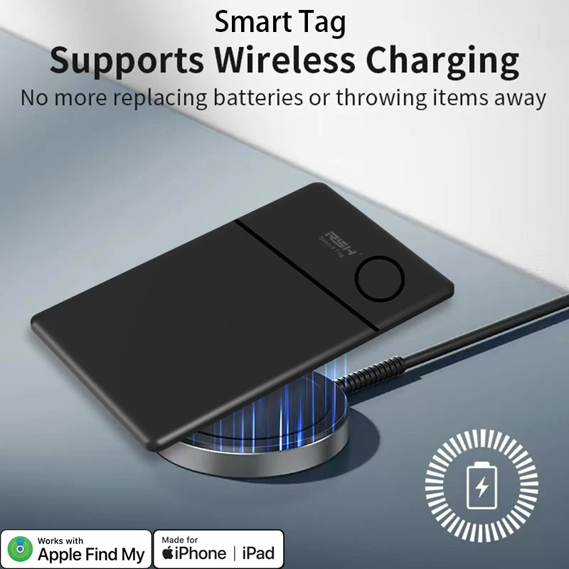 Wireless Charging Smartcard für Airtags Apple Finde meine App Smart Tag kann Brieftaschen, Pässe und Rucksäcke weltweit finden