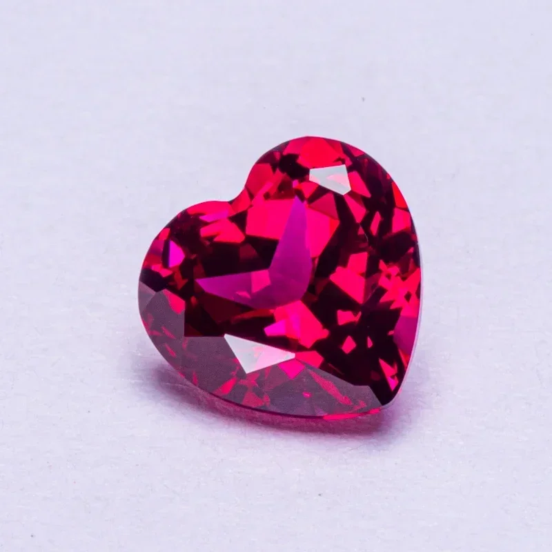 Lab Grown Ruby Heart Shape Rubellite Color Extremely Shiny Quality DIY Charms Ring Necklace Earrings Materials AGL Certificate