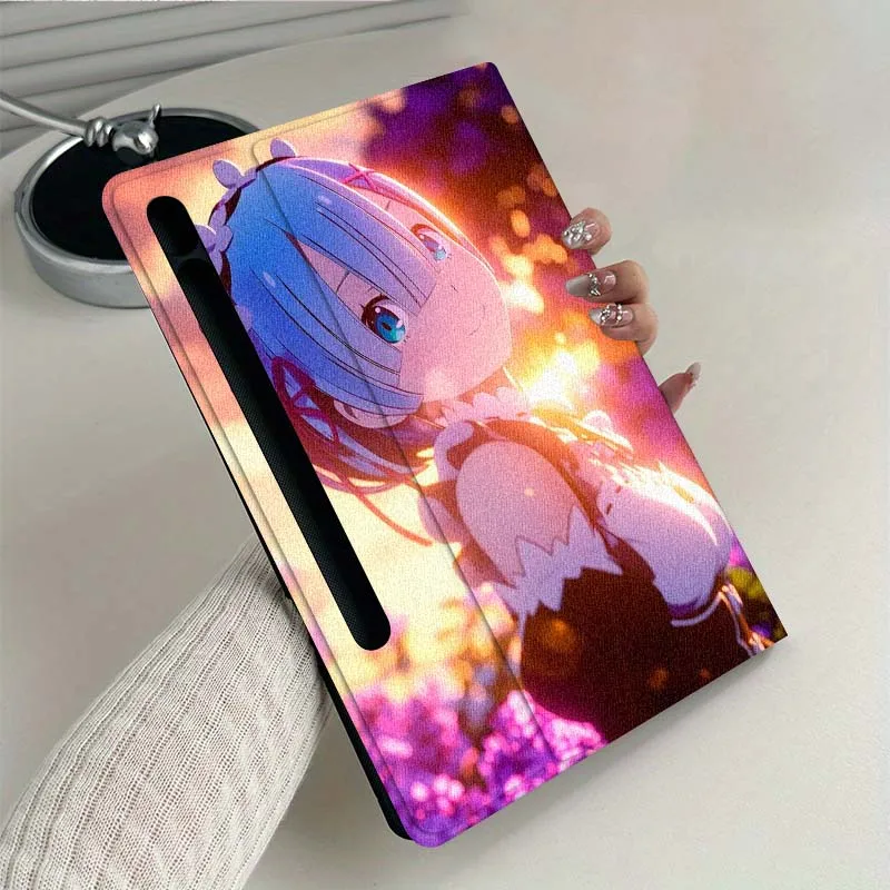 Rem Art شعبية جميلة لسامسونج غالاكسي تاب S9 S10 S6 S7 S8 FE زائد لايت بوصة غطاء قابل للطي اللوحي #5