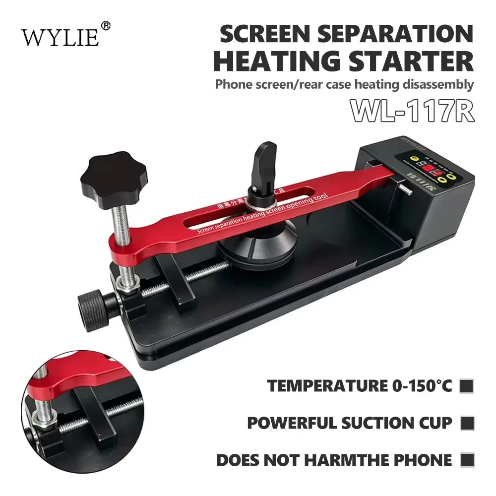WYLIE WL-117R Screen Separation Heating 0-150°C Adjustable with Suction Cup for Mobile Phones Screen Rear Glass Repair Tool