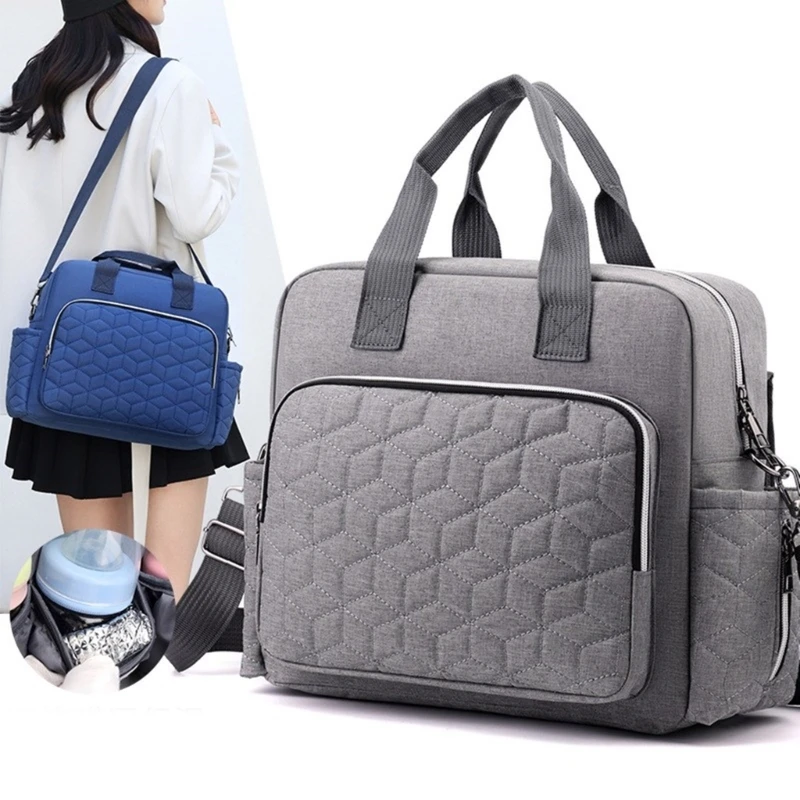 Large Diaper Bag with Shoulder Straps Stylish Hospital Baby Diaper Holder Fashionable Diaper Bag for Newborns & Moms