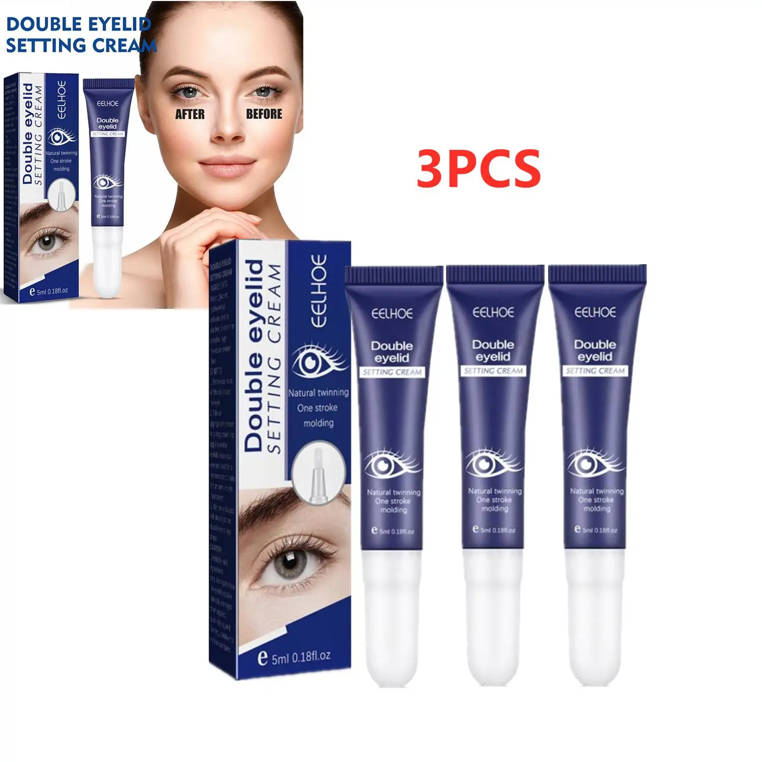 Crema mágica para Lifting de párpados, crema para definir párpados grandes y dobles, potenciador de ojos, esencia para hinchazón, brillo de ojos firme, 3 uds.