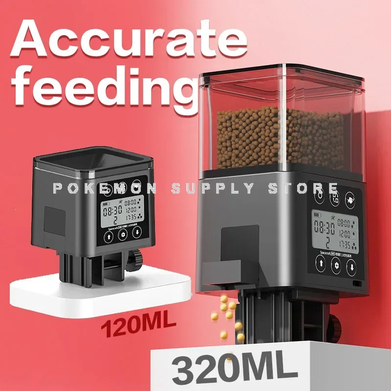 

Aquarium Accessories Automatic Fish Feeder LED LCD Screen 120ml/320ml Large Capacity Smart Timing Turtle Fish Tank Auto Feeder