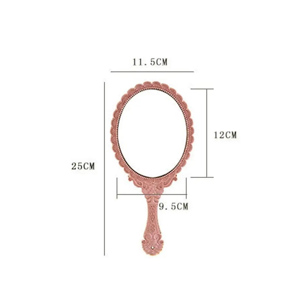 مرآة زينة عتيقة محمولة باليد للنساء ، مرآة مكياج منحوتة ، مرآة مدمجة بمقبض لمستحضرات التجميل ، منتجع صحي ، صالون #6