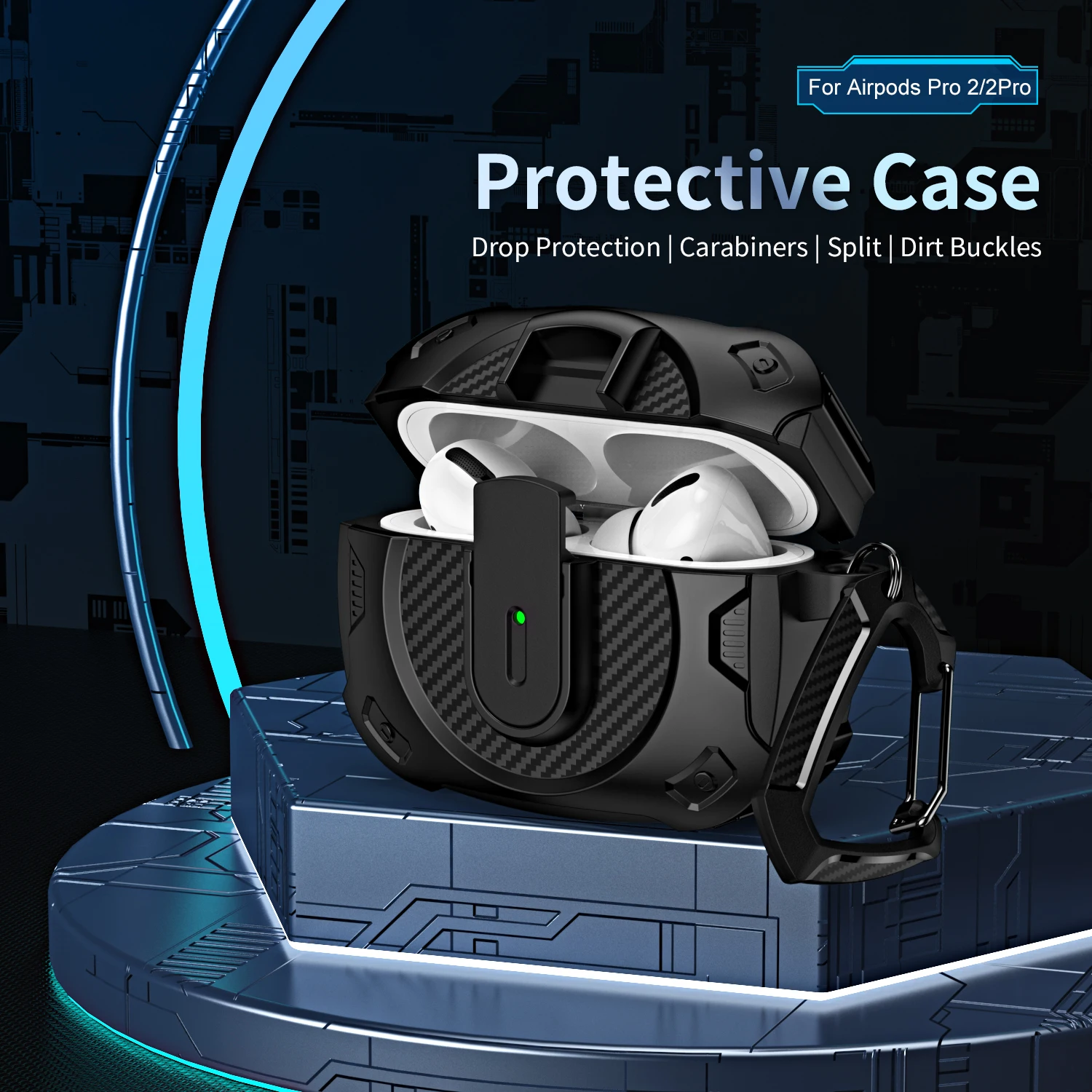 

All inclusive lock buckle anti drop protective case suitable for Airpods 4 2Pro 3 2/1 TPU material supporting wireless charging