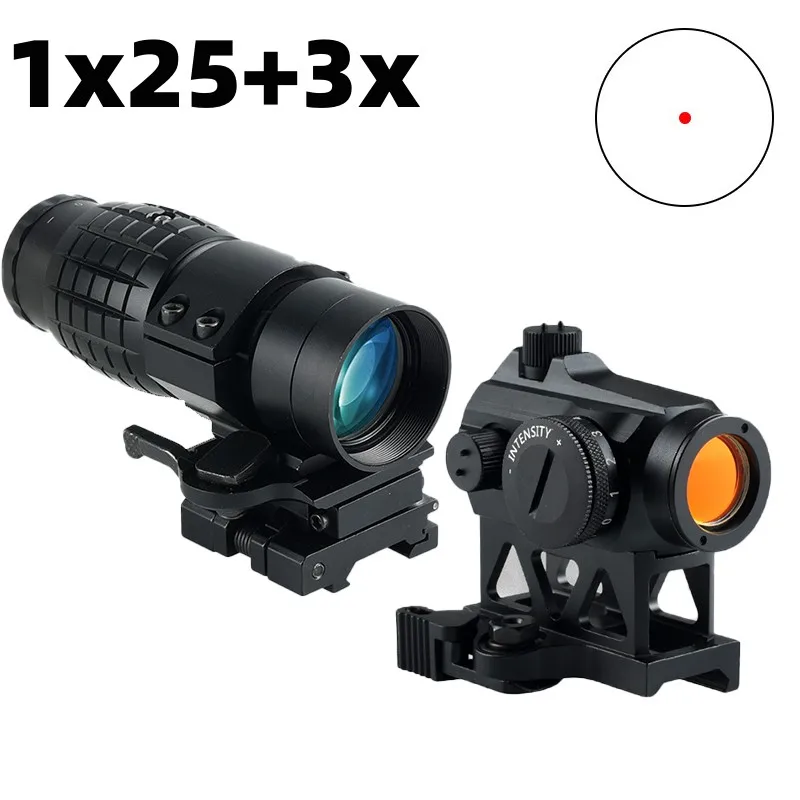 1x25 Red Dot Sights G33 Magnifier Tactical Combo Reflex Scope 2MOA Optical Compact Riflescope Shockproof Hunting Accessories