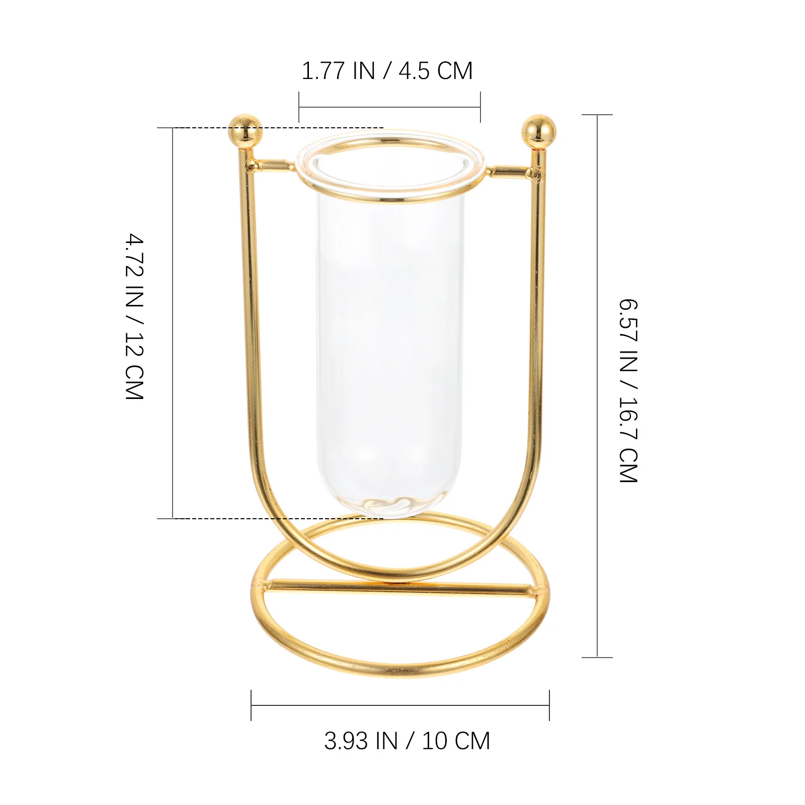 

1 set 1 Set U-Shaped Vase Nordic Style Glass Iron Flower Rack Decorative Home Office Decoration Desktop Ornament Modern Flower