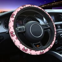 Car Steering Wheel Cover Hello Kitty Universal Cartoon Braid On The Steering Wheel Cover Car-styling Fashion Car Accessories