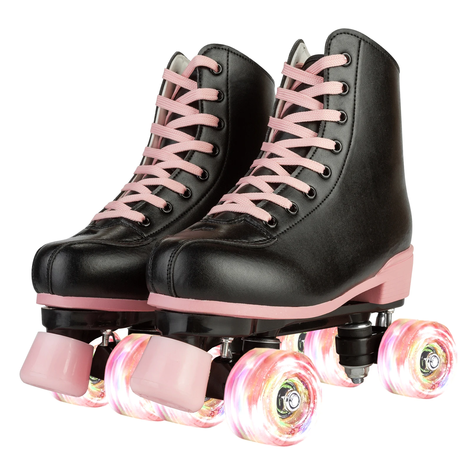 2025 Flashing Roller Skates Adult Outdoor Skating Training Size 35-40 For Women Double Row Quad Skate Shoes 4 Wheels Sneakers