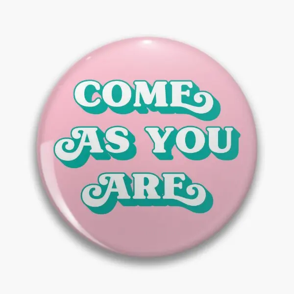 Come As You Are Pink And Green Tone  Soft Button Pin Fashion Creative Women Funny Cute Metal Jewelry Collar Clothes Cartoon