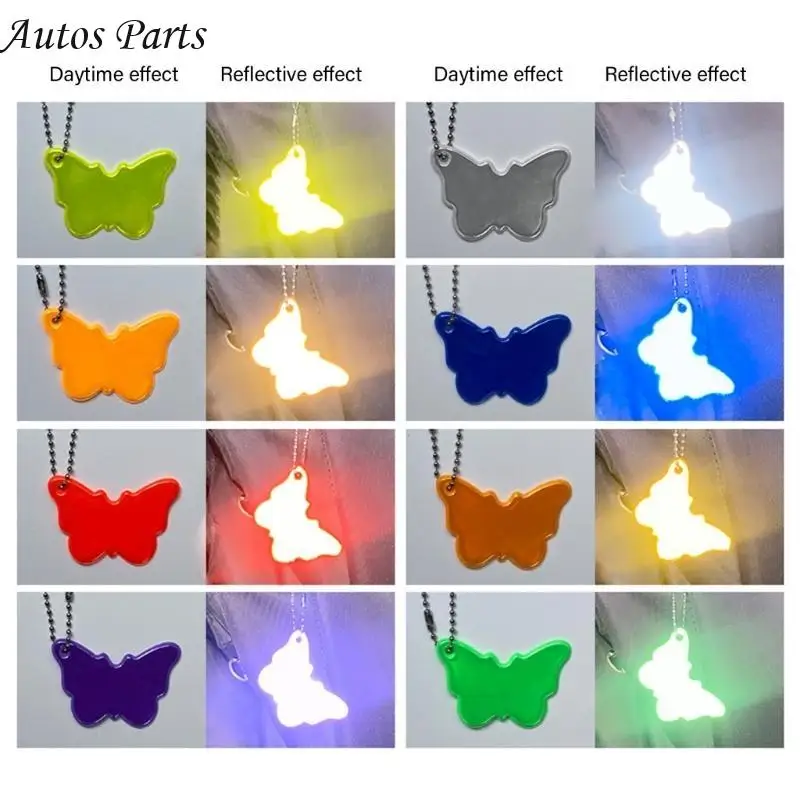 

57BA Reflective Keychain Safety Gear Night Visibility PVC Bag Pendant Car Accessory