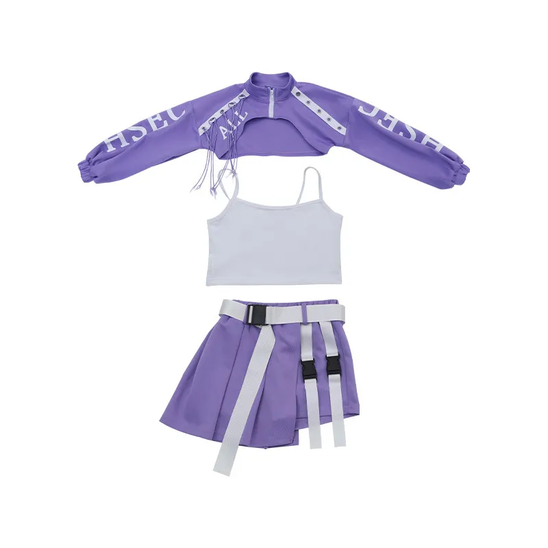 Girls' Hip-hop and Street Dance Costumes, Jazz Dance Girls' Fashionable Model Stage Runway Performance Costumes