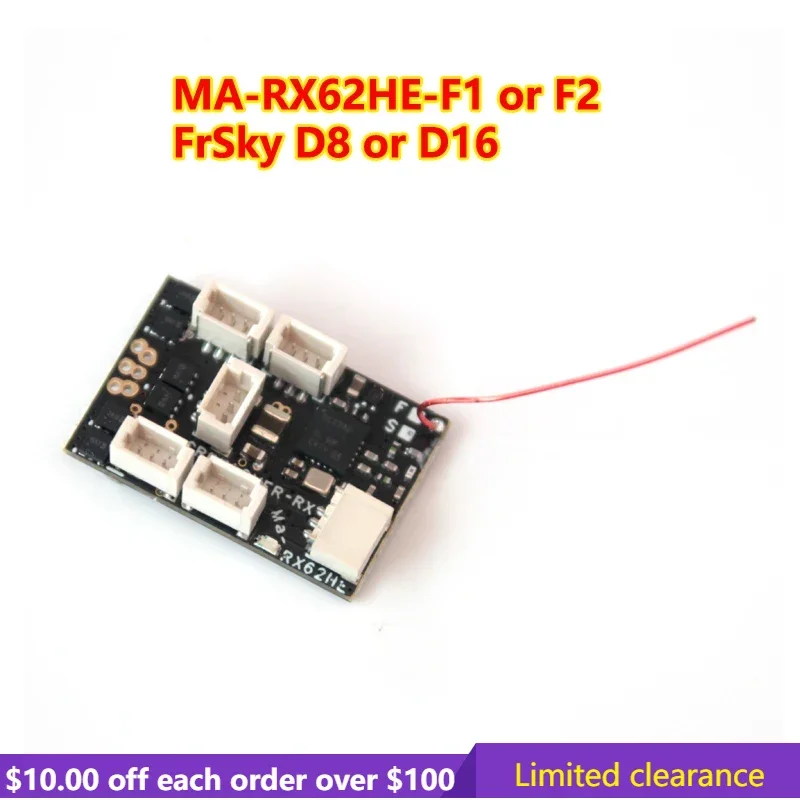 Limited Clearance MA-RX62HE-F2 2.4G 6CH Micro Receiver Built-in 7A/2S(5A/3S) Brushless ESC for D16