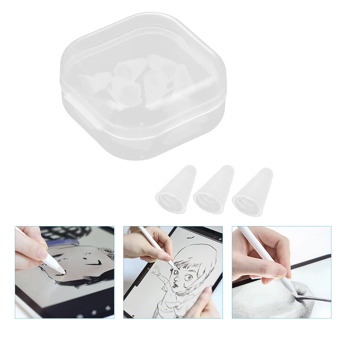 8 قطعة قلم سيليكون الغطاء الواقي المضادة للانزلاق ل قلم رصاص 1 2 قلم رصاص بنك الاستثمار القومي الحرس كتم الكتابة الحد من الضوضاء #6