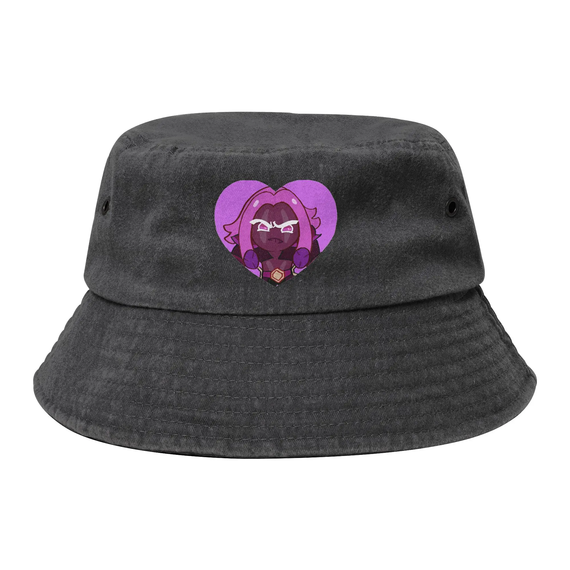 Summer Purple Yam Cookie Run Kingdom Bucket Hat Men Women Distressed Denim Sun Hat  Bob Hat Fishing Hat