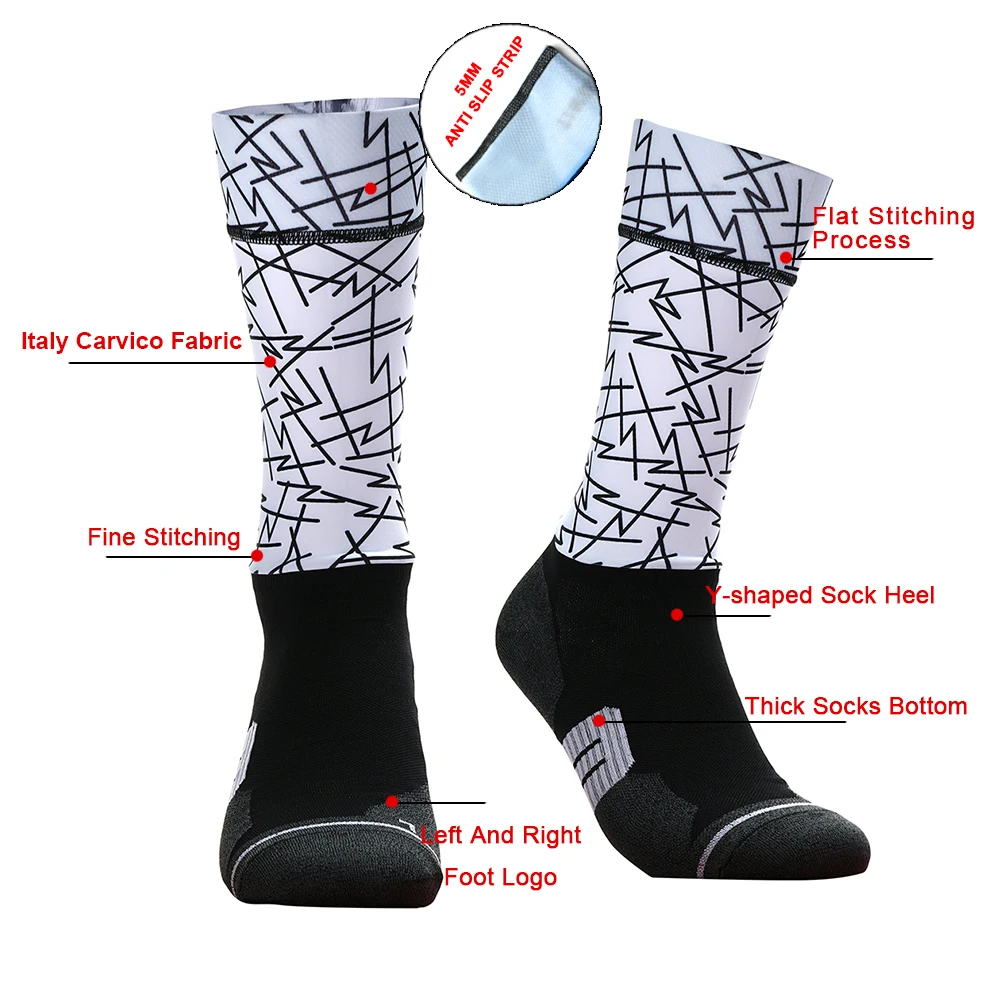 Calcetines deportivos profesionales para bicicleta, calcetines antideslizantes de compresión para bicicleta para hombre y mujer, calcetines deportivos de calle, calcetines de ciclismo de carreras 01