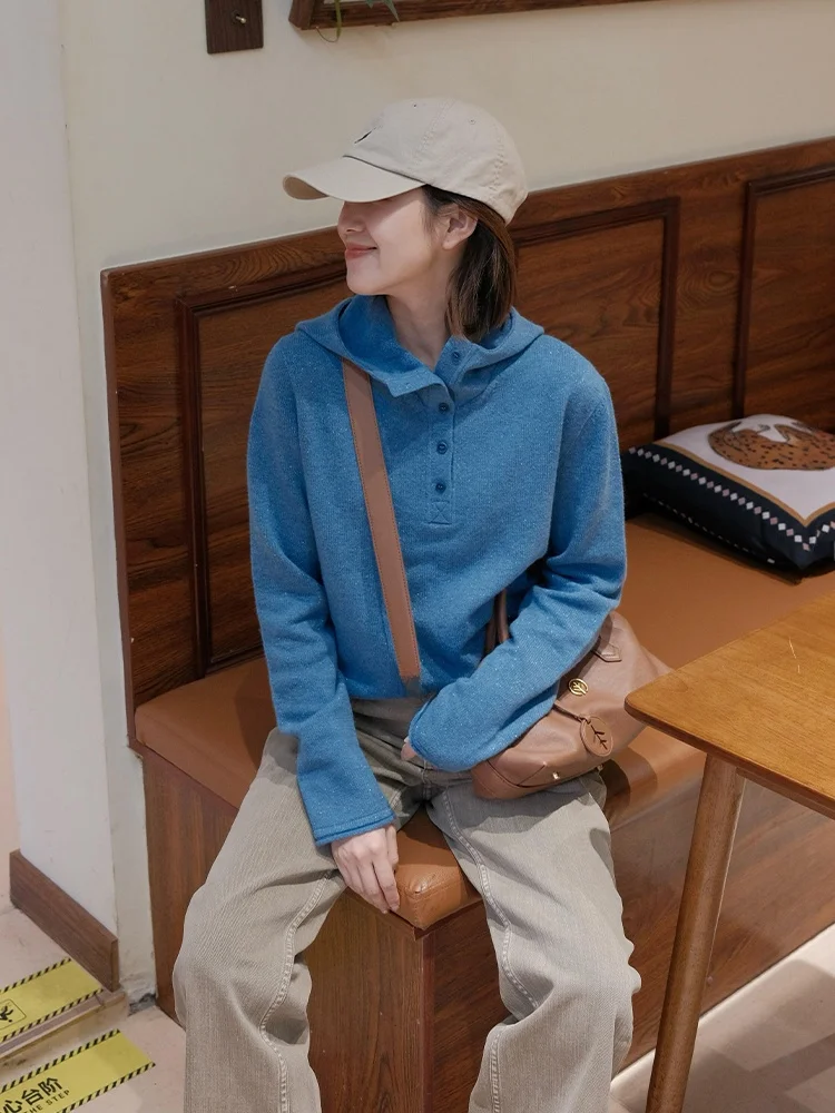 

Korean Sle f Open Collar Long Sve Knitted Sweater Women's Autumn Winter ort Design Base Layer Inner irt