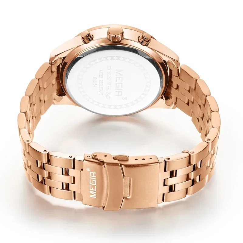 MEGIR New Fashion Mens Watches Chronograph Waterproof Stainless Steel Date Sports Quartz Watch Men Top Brand Luxury Wristwatch image 6